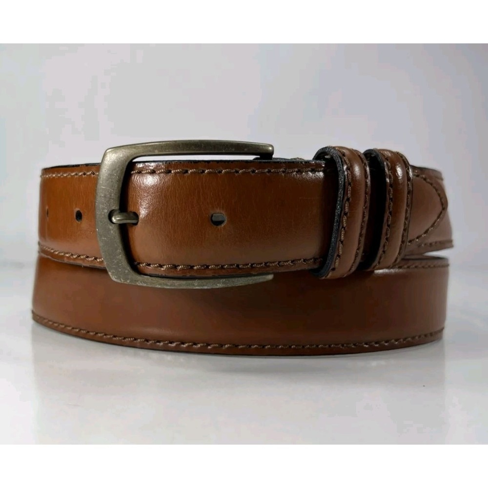 Joseph Abboud Brown Genuine Leather Dress Belt Made In Italy Men's Size 44/110